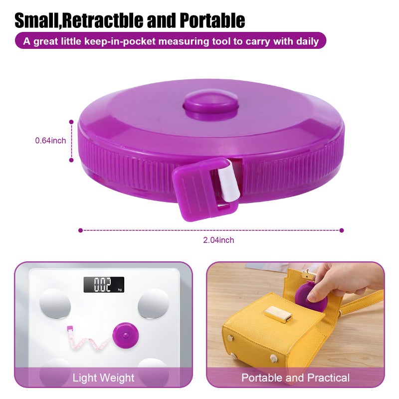 MUZHI Tape Measure, 10 Pack Measuring Tape for Body 60 Inch, Retractable Fabric Small Tape Measure for Sewing Tailor Medical Craft Cloth - Image 2